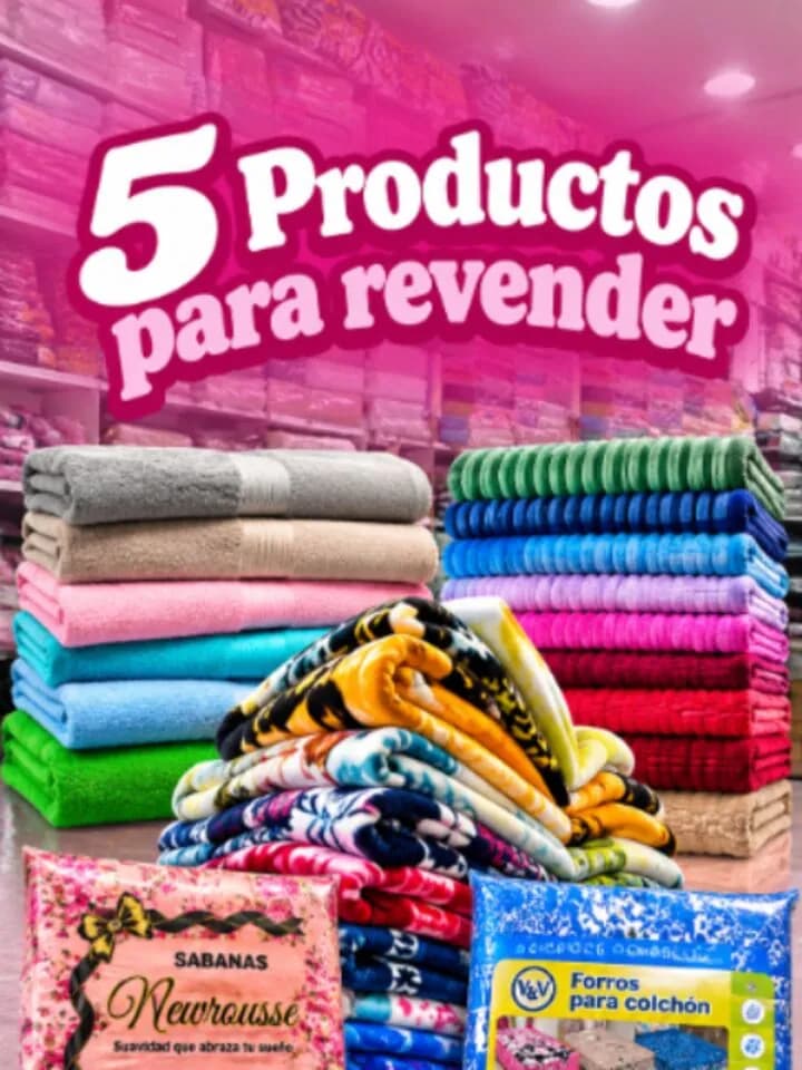 Toallas, frazadas y sábanas apiladas: cinco productos para revender